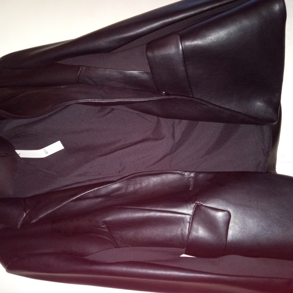 Black Faux Leather Blazer